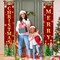 Christmas Door Banner Christmas Tree Door Banner Red and Green Xmas Door Decorations(Red)70.9"L x 11.8"W